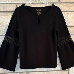 Chico's Black Blouse with Lace Sleeves